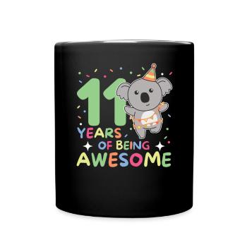 Koala for his 11th birthday children eleven years old - Full Colour Mug - black - Front