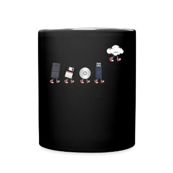 IT Geek, Accessoires PC Évolution des périphériques de stockage - Mug uni - noir - Devant