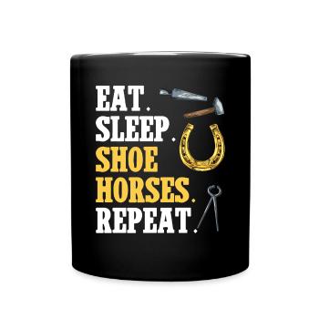 Farrier Horseshoe Horseshoeing - Full Colour Mug - black - Front