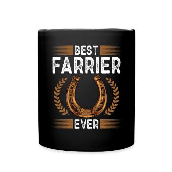 Farrier Horseshoe Horseshoeing - Full Colour Mug - black - Front