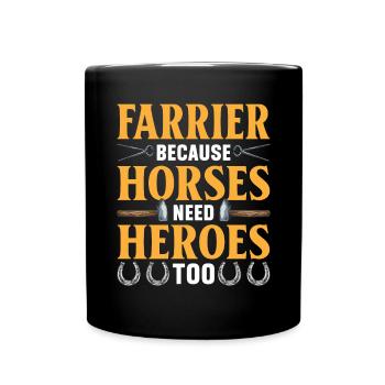 Farrier Horseshoe Horseshoeing - Full Colour Mug - black - Front
