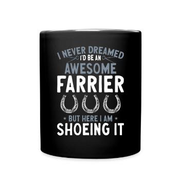 Farrier Horseshoe Horseshoeing - Full Colour Mug - black - Front
