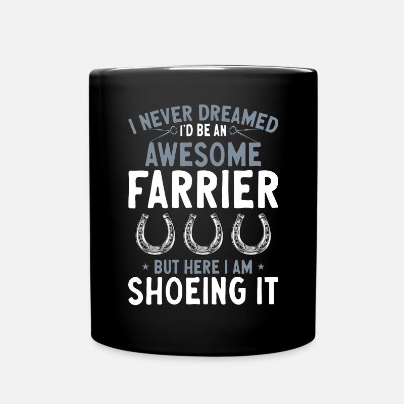 Hufschmied Hufeisen Pferdebeschlag - Tasse einfarbig - Schwarz