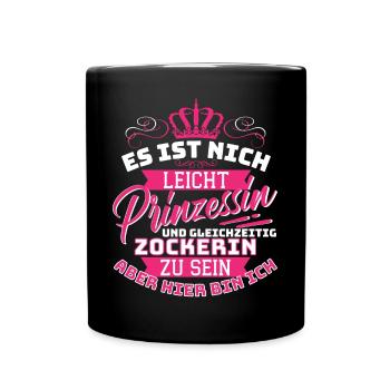 Princess & Gambler - Gamerin Gambler Girl Gambler - Full Colour Mug - black - Front