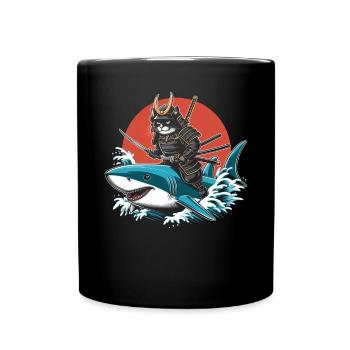 Samurai Ronin Schwertkampf Krieger Geschenk - Tasse einfarbig - Schwarz - Vorne