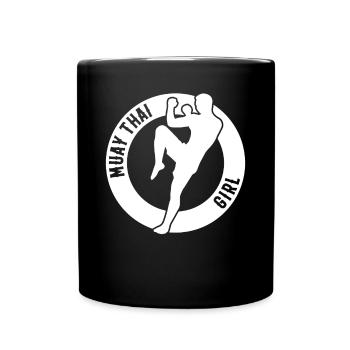 Muay Thai Girl Muay Thai Fighter - Full Colour Mug - black - Front