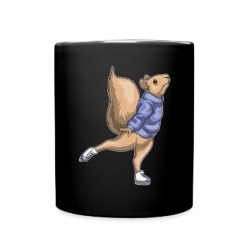 Patins à glace écureuil - Mug uni - noir - Devant