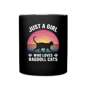 Katze Ragdoll Geschenk - Tasse einfarbig - Schwarz - Vorne
