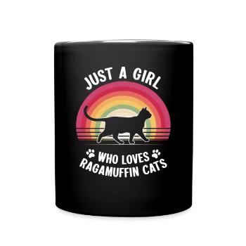 Katze Ragamuffin Geschenk - Tasse einfarbig - Schwarz - Vorne