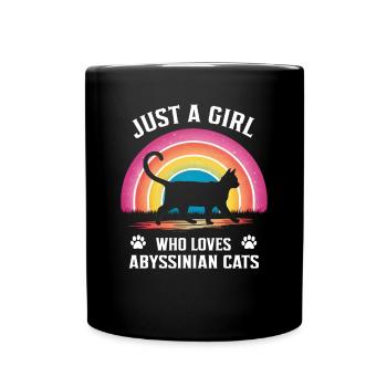 Katze Abessinier Geschenk - Tasse einfarbig - Schwarz - Vorne