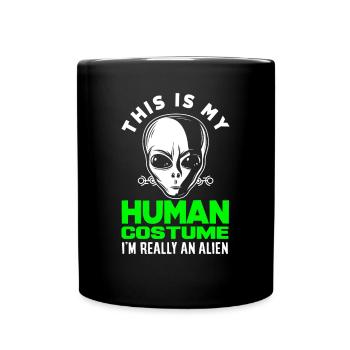 Lustiges Alien Außerirdische Geschenk - Tasse einfarbig - Schwarz - Vorne