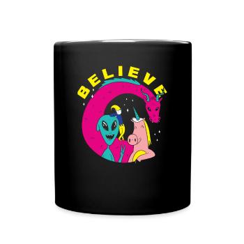 Lustiges Alien Außerirdische Geschenk - Tasse einfarbig - Schwarz - Vorne