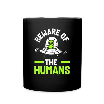 Lustiges Alien Außerirdische Geschenk - Tasse einfarbig - Schwarz - Vorne