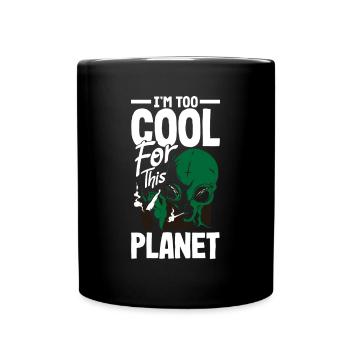 Lustiges Alien Außerirdische Geschenk - Tasse einfarbig - Schwarz - Vorne