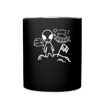 Lustiges Alien Außerirdische Geschenk - Tasse einfarbig - Schwarz - Vorne