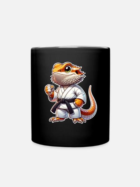 Bartagame Bartagamen Karate Samurai - Tasse einfarbig - Schwarz
