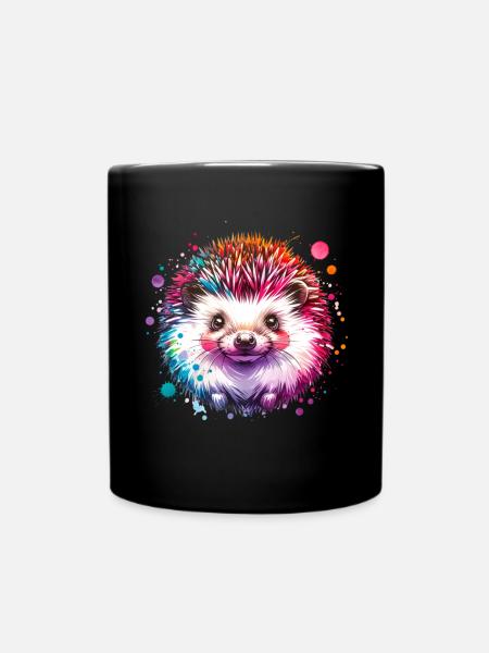 Igel - Tasse einfarbig - Schwarz