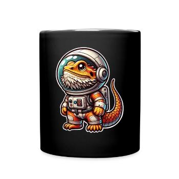 Bearded Dragon Astronaut - Full Colour Mug - black - Front