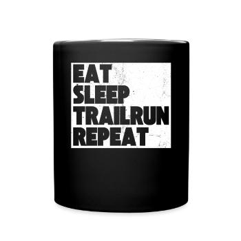 Trail Running Trail Run Traillauf Laufsport - Tasse einfarbig - Schwarz - Vorne