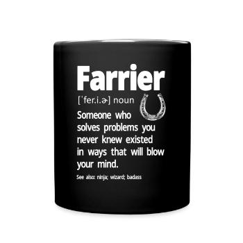 Farrier Horseshoe Horseshoeing - Full Colour Mug - black - Front