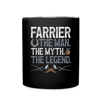 Farrier Horseshoe Horseshoeing - Full Colour Mug - black - Front