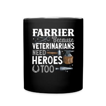 Farrier Horseshoe Horseshoeing - Full Colour Mug - black - Front