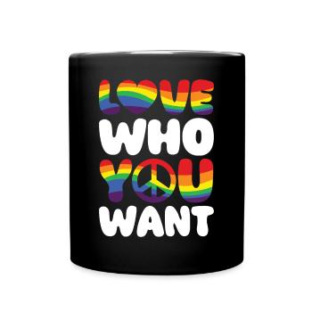 Gender Lesben, Schwule, Trans, Queer Regenbogen - Tasse einfarbig - Schwarz - Vorne