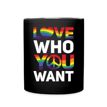 Gender Lesben, Schwule, Trans, Queer Regenbogen - Tasse einfarbig - Schwarz - Vorne