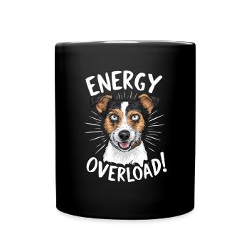 Foxterrier Hund High Energy - Tasse einfarbig - Schwarz - Vorne