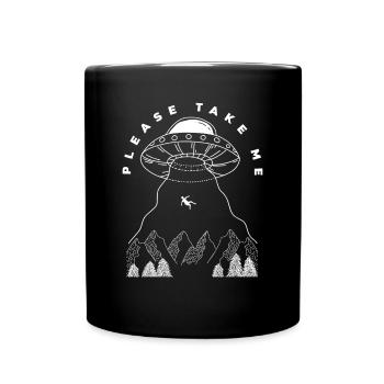 Lustiges Alien Außerirdische Geschenk - Tasse einfarbig - Schwarz - Vorne