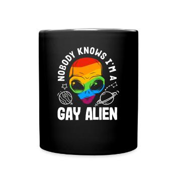 Lustiges Alien Außerirdische Geschenk - Tasse einfarbig - Schwarz - Vorne