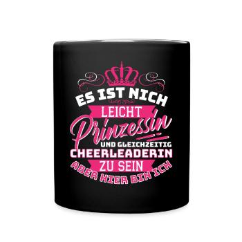 Prinzessin & Cheerleaderin Lustiges Cheerleader - Tasse einfarbig - Schwarz - Vorne