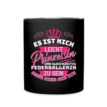 Joueur de badminton et princesse Badminton amusant - Mug uni - noir - Devant