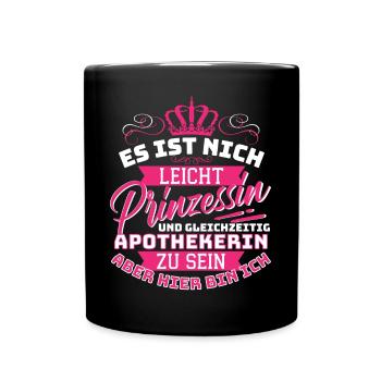 Es Ist Nicht Leicht Prinzessin Und Gleichzeitig - Tasse einfarbig - Schwarz - Vorne