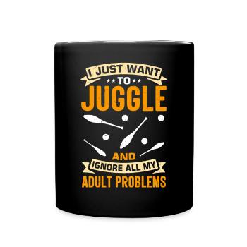 Witziger Jonglieren Spruch - Tasse einfarbig - Schwarz - Vorne