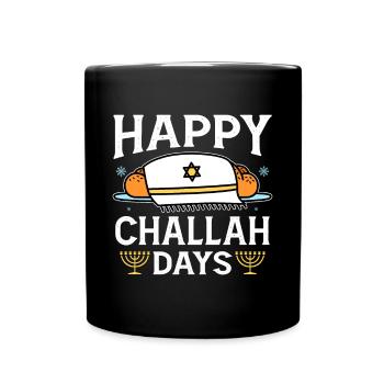 Funny Challah Saying for Shabbat - Full Colour Mug - black - Front