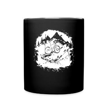 Mountain Bike Graphics - Full Colour Mug - black - Front
