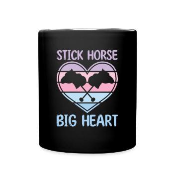 Stick Horse Big Heart - Hobby Horse Steckenpferd - Full Colour Mug - black - Front