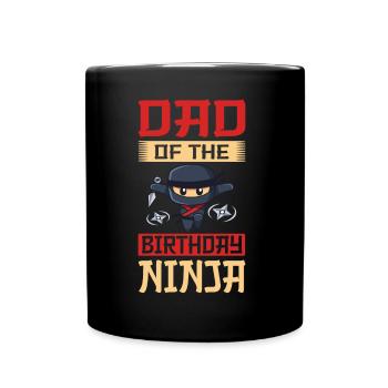 Ninja Dad Birthday Matching Family Ninja Warrior - Tasse einfarbig - Schwarz - Vorne
