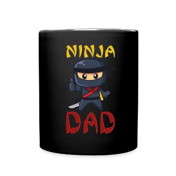 Ninja Dad Birthday Matching Family Ninja Warrior - Tasse einfarbig - Schwarz - Vorne