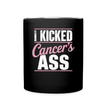 Breast Cancer Awareness Cancer Survivor Ribbon - Full Colour Mug - black - Front