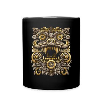 Mayan God Maya Mythology Chaac Masks Design - Full Colour Mug - black - Front