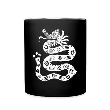 Aztekischer Gott Alte Mythologie Quetzalcoatl - Tasse einfarbig - Schwarz - Vorne