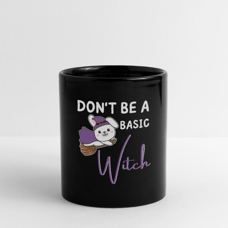 Bunny Halloween Witches don't be a basic witch Full Colour Mug