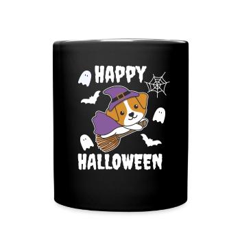 Jack Russell Happy Halloween Witch Kids Witches - Full Colour Mug - black - Front