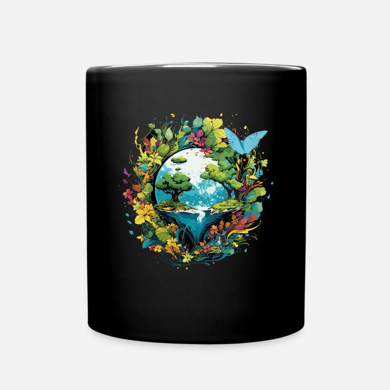 Respektier Muttererde Unseren Planeten Natur - Tasse einfarbig - Schwarz