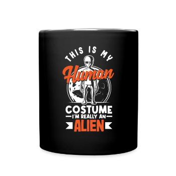 Lustiges Alien Außerirdische Geschenk - Tasse einfarbig - Schwarz - Vorne