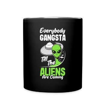 Lustiges Alien Außerirdische Geschenk - Tasse einfarbig - Schwarz - Vorne