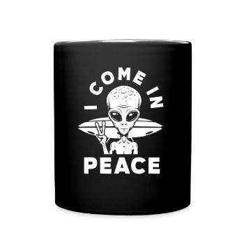 Lustiges Alien Außerirdische Geschenk - Tasse einfarbig - Schwarz - Vorne