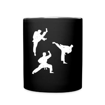 Karate fighter silhouettes Karate Fighter - Tasse einfarbig - Schwarz - Vorne